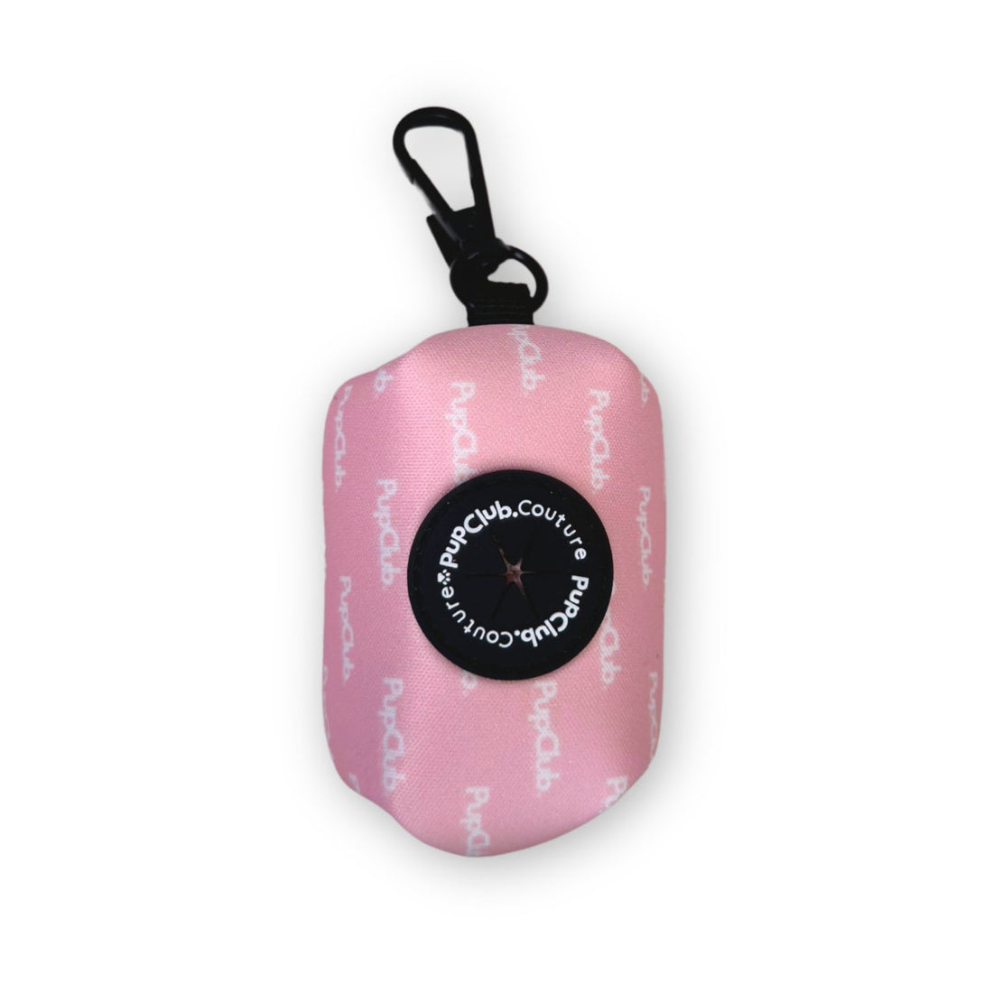 Pastel pink neoprene poo bag holder for dog walks