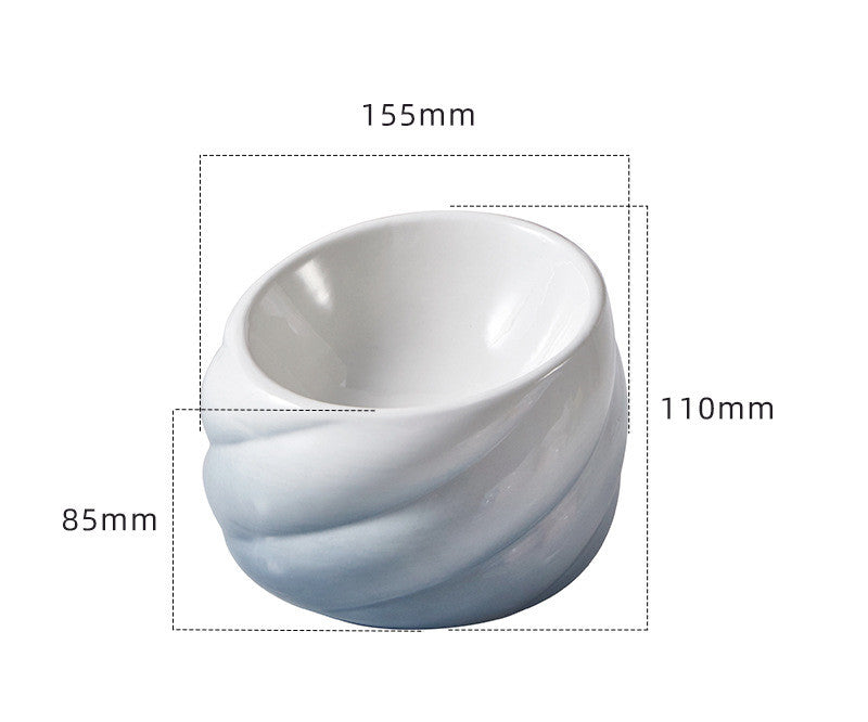 Inclined Ceramic Cat Bowl - product view 6