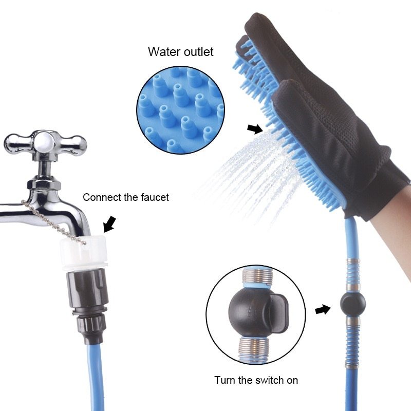 Handheld Pet Shower Head & Massage Brush - product view 3