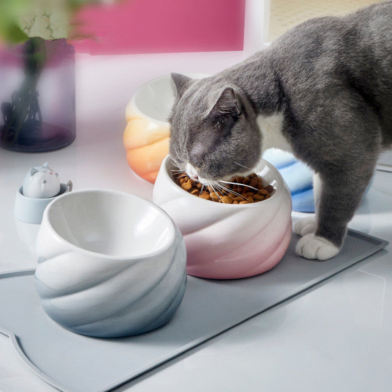 Inclined Ceramic Cat Bowl