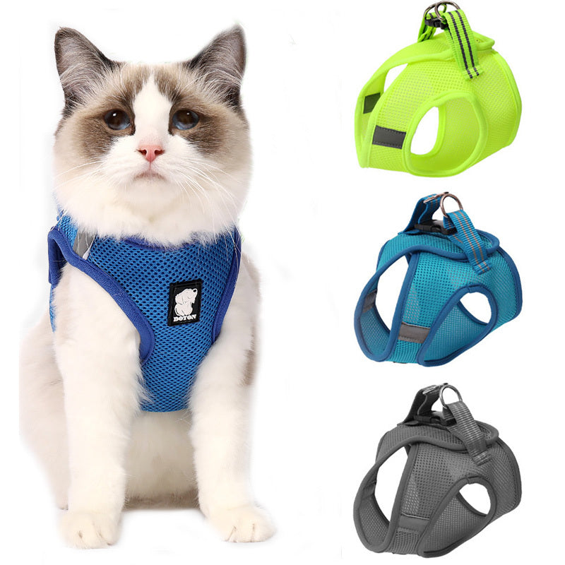 Breathable mesh cat harness and leash set