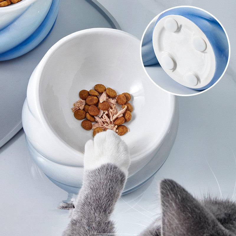 Inclined Ceramic Cat Bowl - product view 2