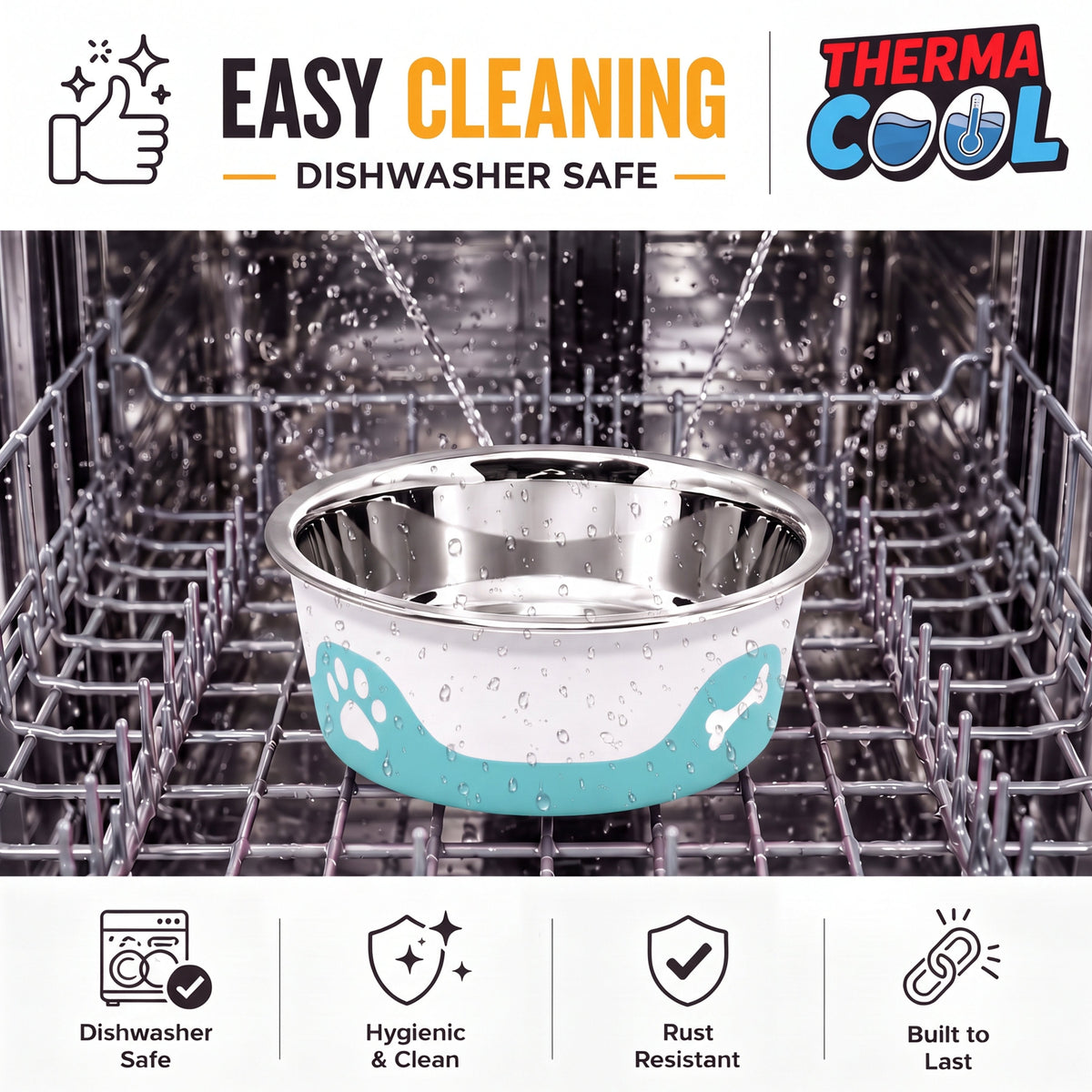 ThermaCool Insulated Dog Bowl - Azure Blue - product view 5