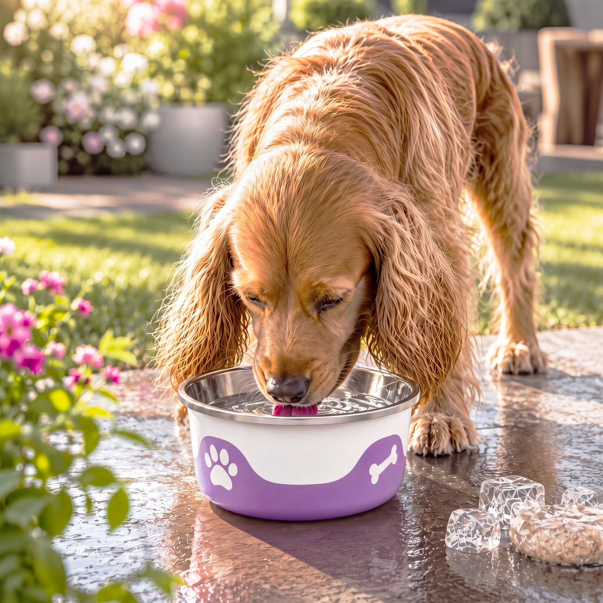 ThermaCool Insulated Dog Bowl - Grape - product view 4