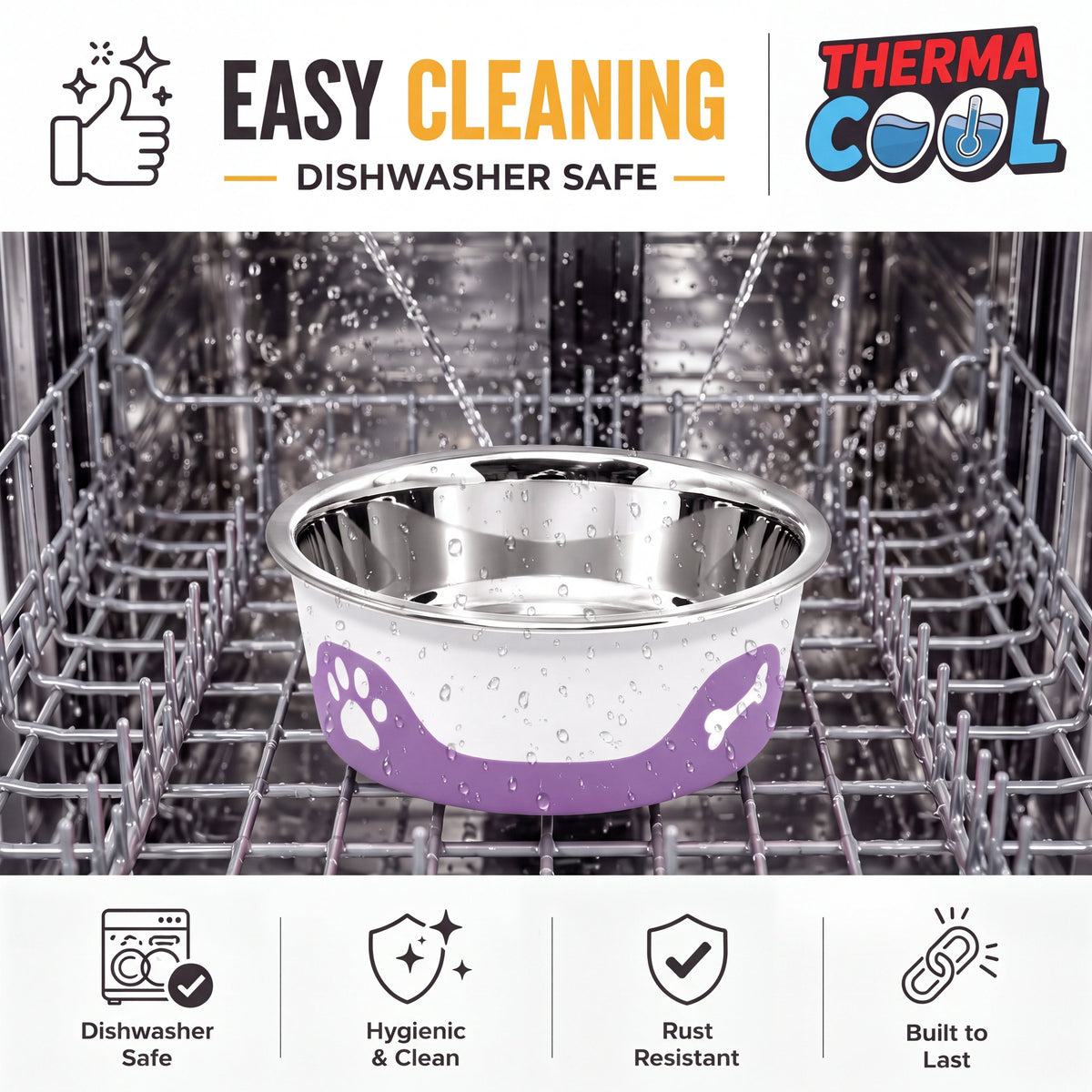 ThermaCool Insulated Dog Bowl - Grape - product view 5