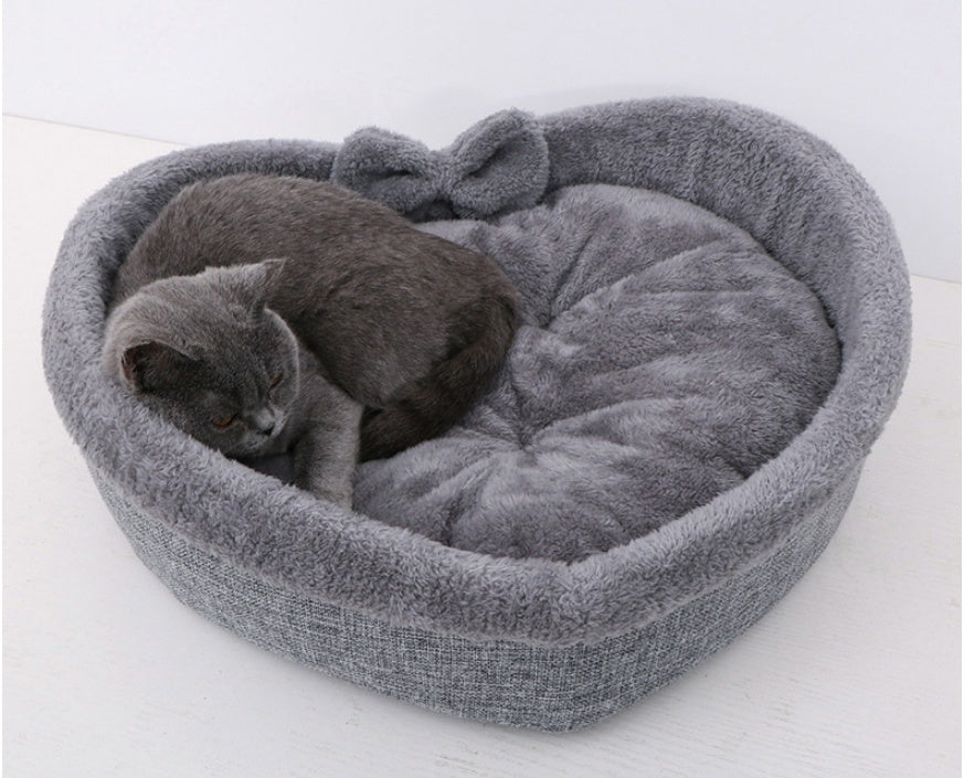 Heart-Shaped Plush Pet Bed - product view 2