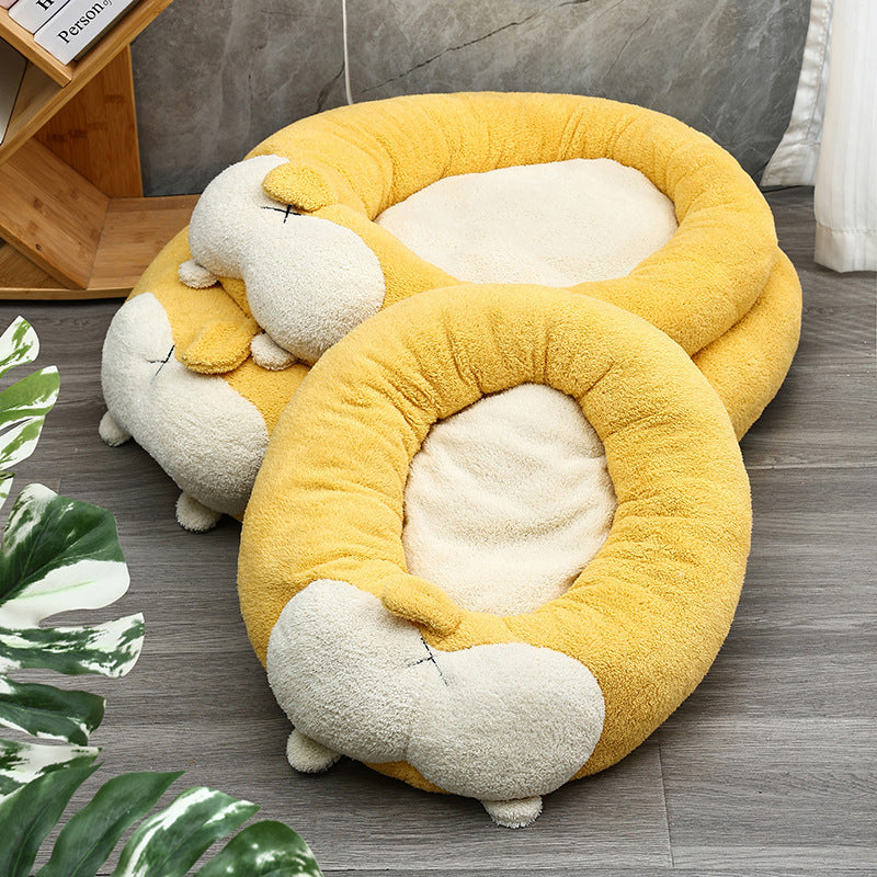 Corgi-Shaped Plush Pet Bed – product image 3