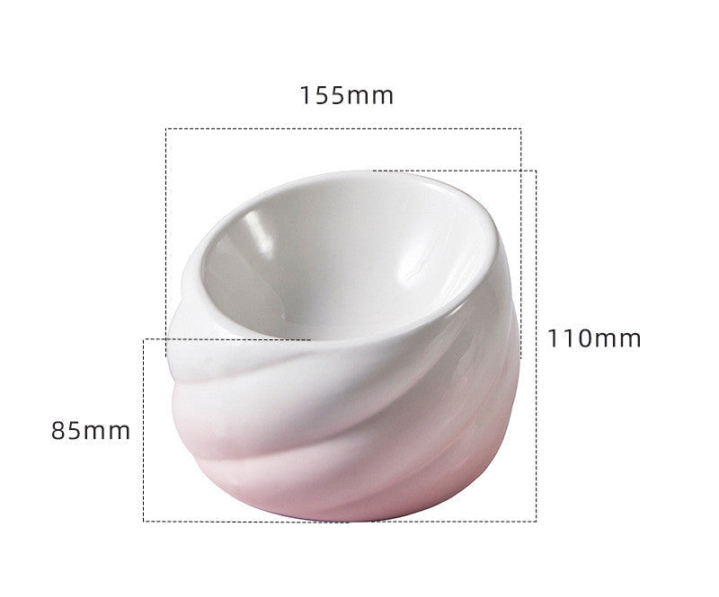 Inclined Ceramic Cat Bowl - product view 4
