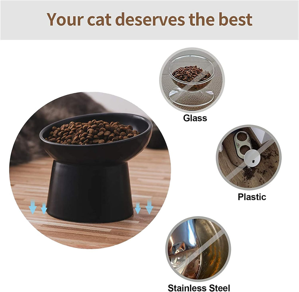 15° Raised Ceramic Cat Bowl Set - Black - product view 7