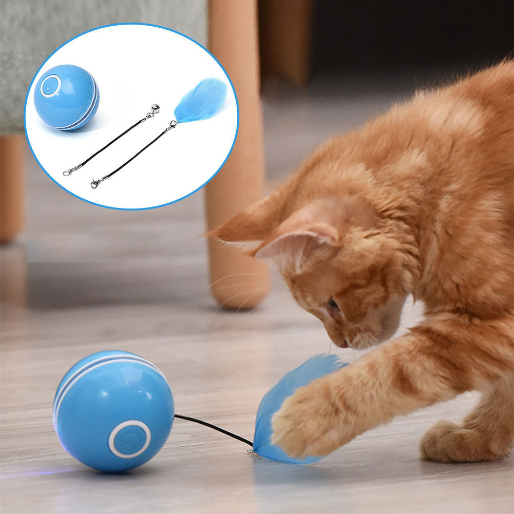 USB rechargeable interactive cat ball toy