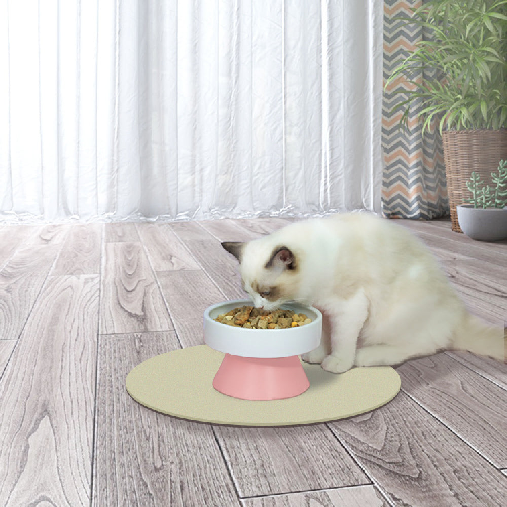Raised Wide-Mouth Ceramic Cat Bowl - product view 2