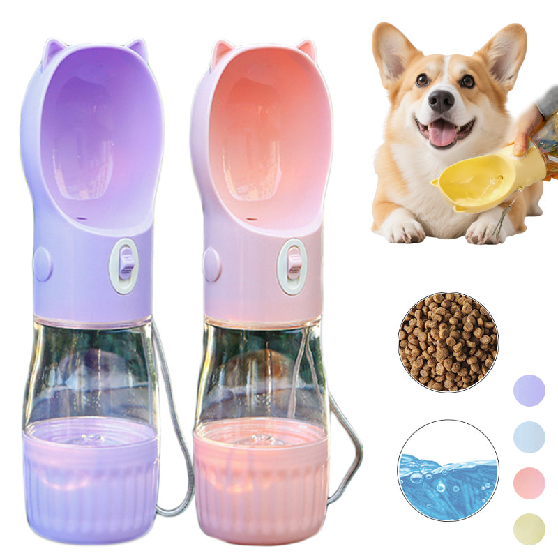 2-in-1 Portable Pet Water Bottle & Food Container