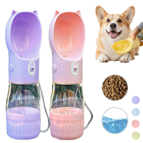 2-in-1 Portable Pet Water Bottle & Food Container