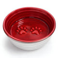 Poppy Stainless Steel Dog Bowl - Red