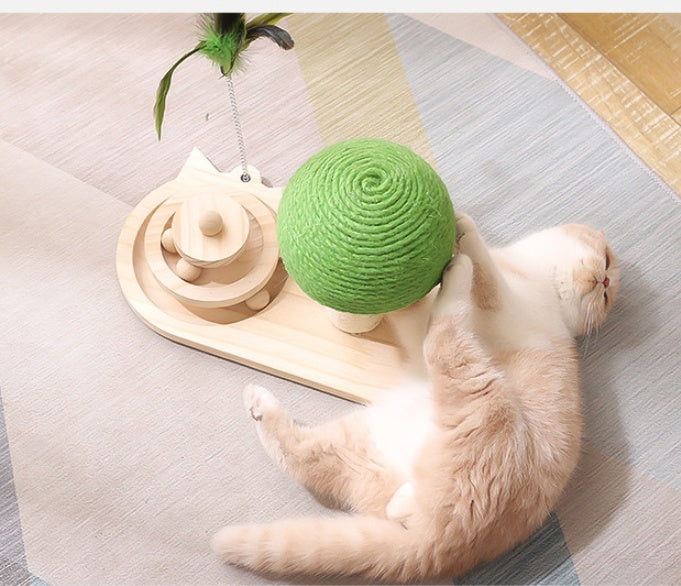 Wooden Interactive Cat Ball Track Toy – product image 2