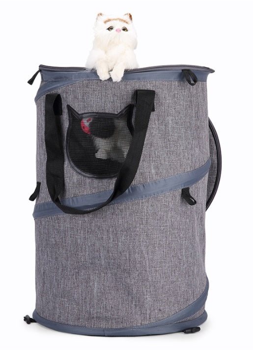 Foldable Pet Travel Carrier – Grey – product image 4