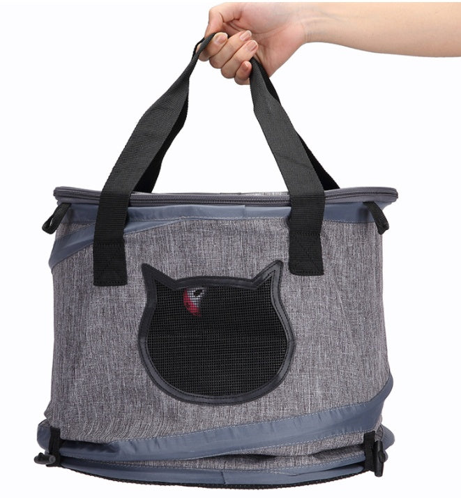 Foldable Pet Travel Carrier – Grey – product image 6