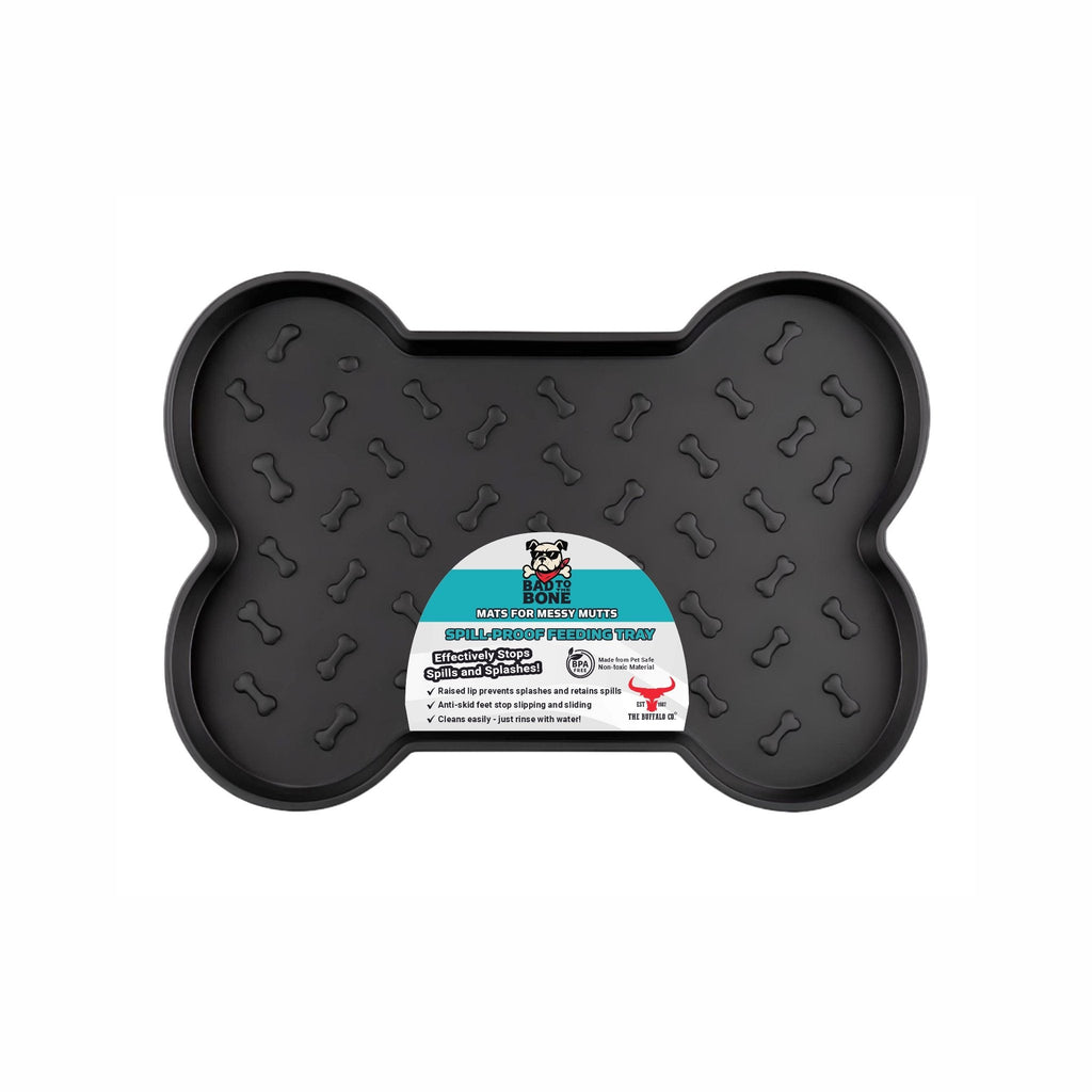 Spill-Proof Dog Feeding Mat – Black