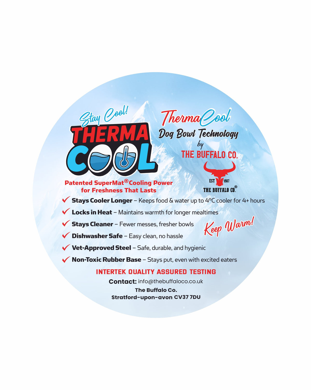 ThermaCool Insulated Dog Bowl - Azure Blue - product view 7