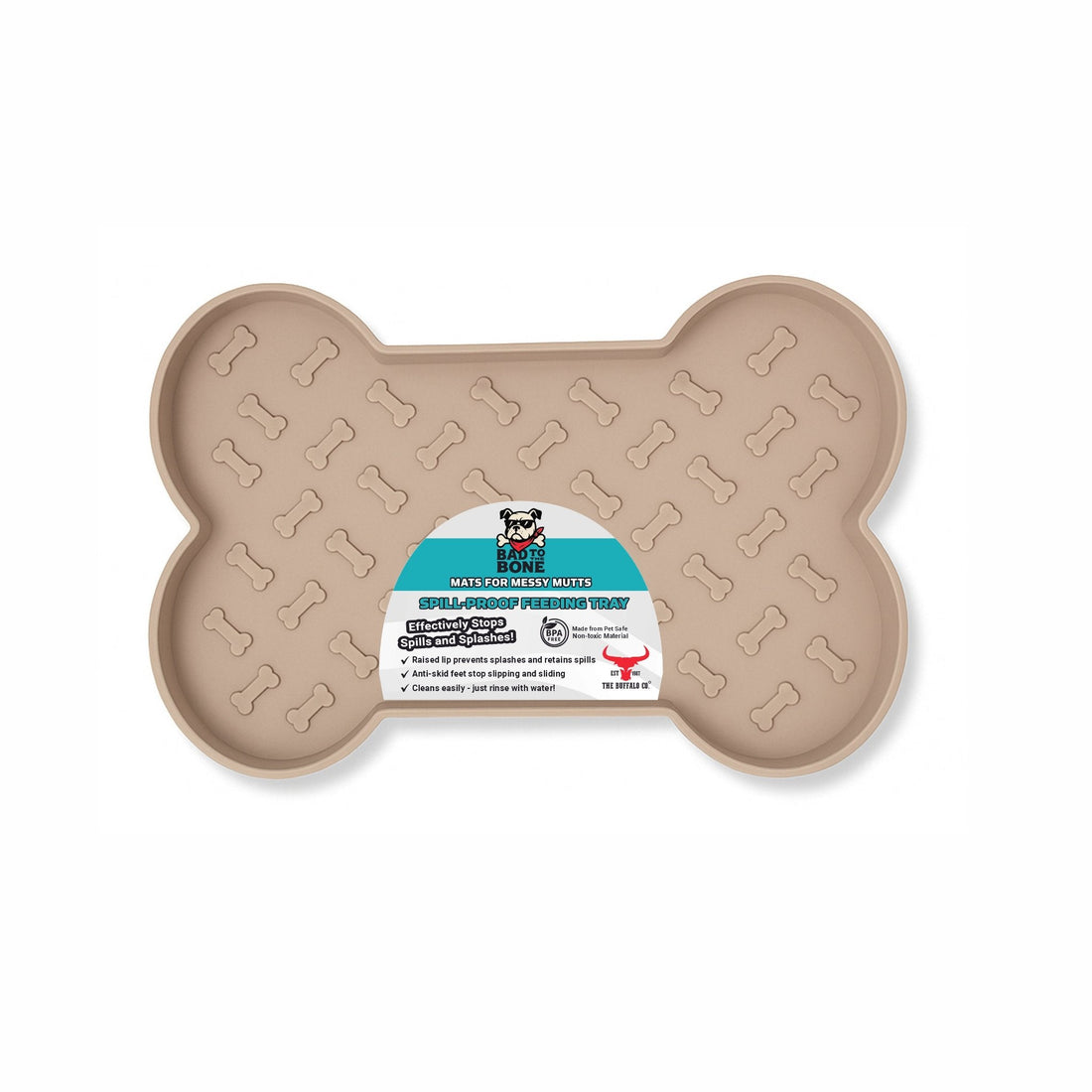 Spill-Proof Dog Feeding Mat – Tan