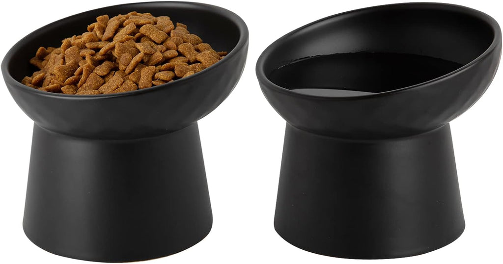 15° Raised Ceramic Cat Bowl Set - Black - product view 6