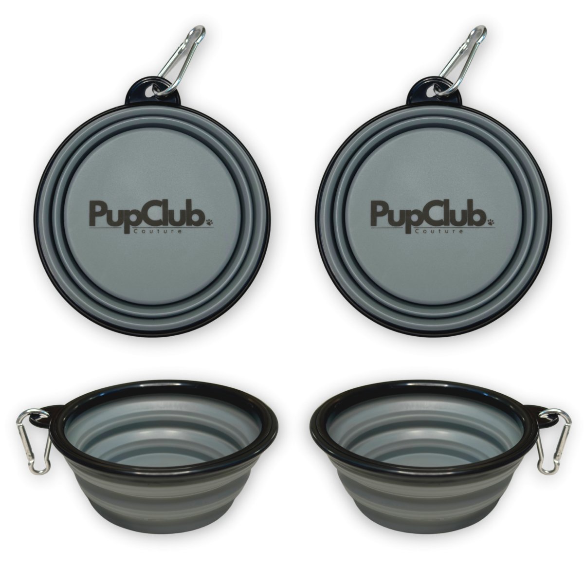 Grey Collapsible Dog Travel Bowl - product view 2