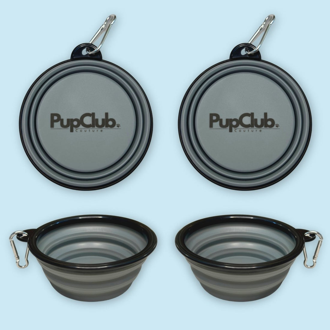Grey Collapsible Dog Travel Bowl