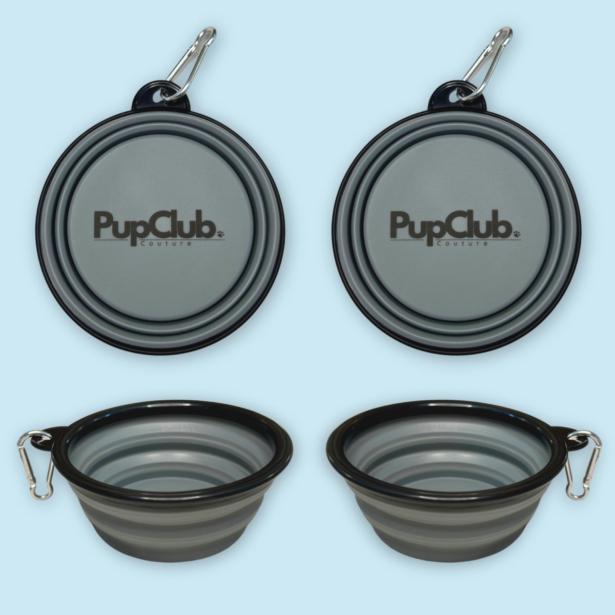 Grey Collapsible Dog Travel Bowl