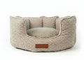 The Cotswold oatmeal bouclé high-wall dog bed