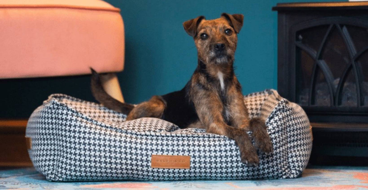 The Kensington Houndstooth Bolster Dog Bed – product image 2