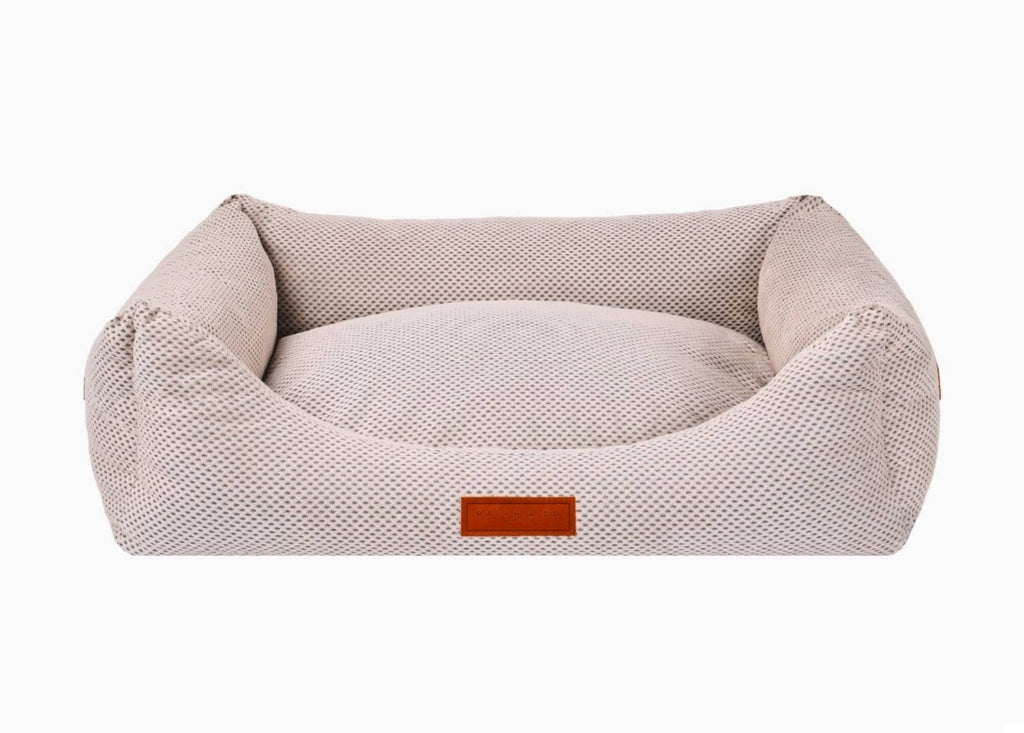 The Chatsworth beige memory foam bolster dog bed