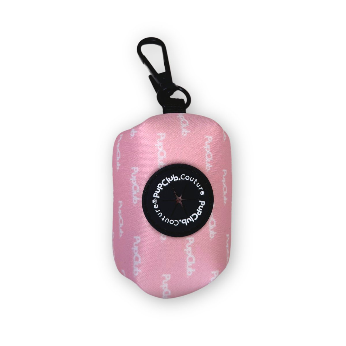 Pastel pink neoprene poo bag holder for dog walks